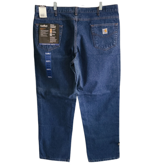 CARHARTT FRB160 DNM FR Flame Resistant Fire HRC 3 Blue Jeans Men's 42‎ x 30 NEW - Picture 3 of 10